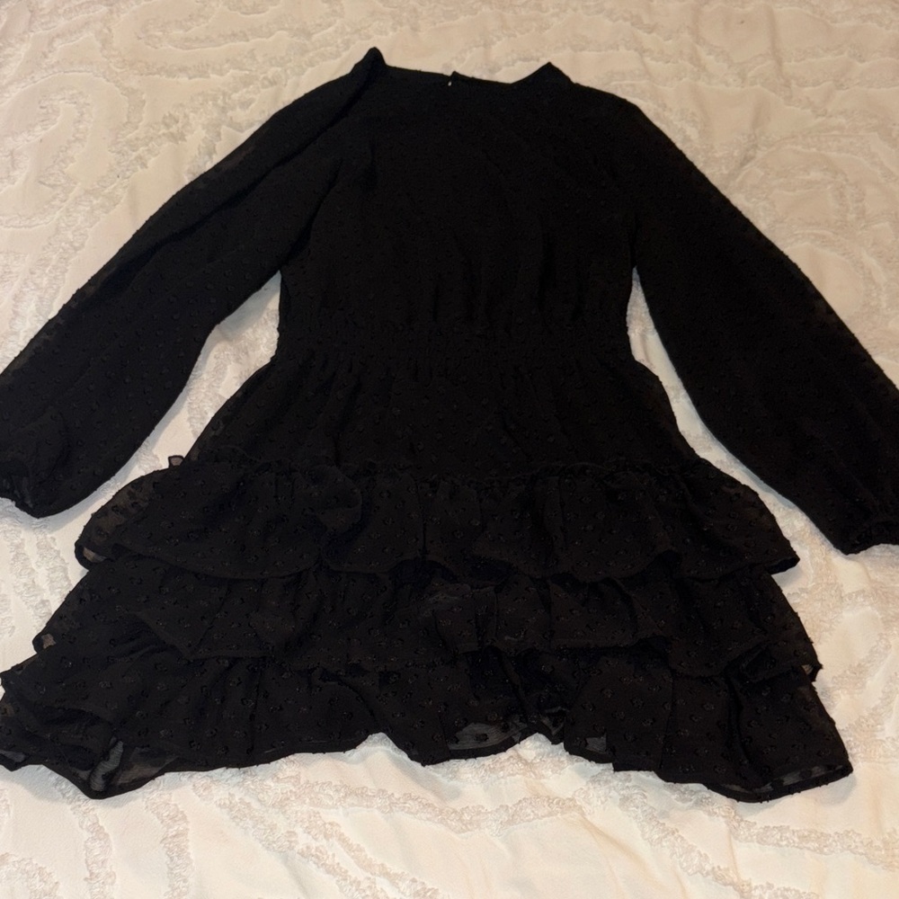 Express Black Ruffled Mini Dress